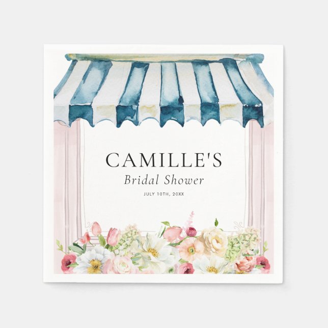 Blumengarten Brautdusche Einladung Serviette (Vorderseite)