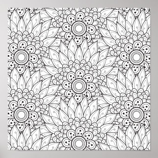 Blumengarten Doodle 2 Poster (Vorne)