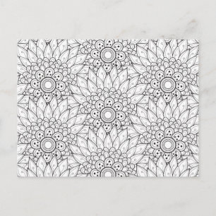 Blumengarten Doodle Postkarte