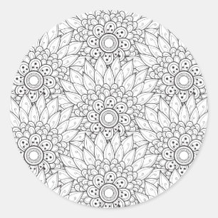 Blumengarten Doodle Runder Aufkleber