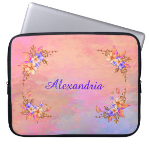 Blumengarten Elegante Rosa Watercolor Laptopschutzhülle