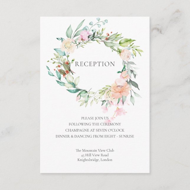 Blumengarten Empfang Begleitkarte (Vorderseite)