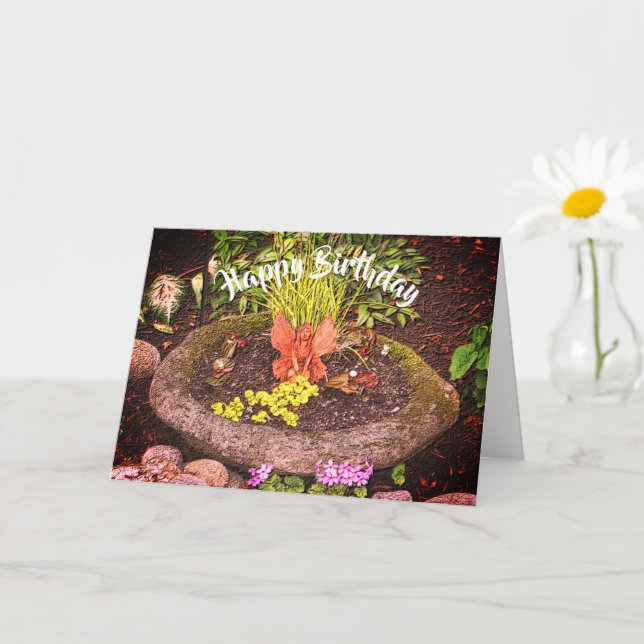 Blumengarten Fairy Nature Birthday Card Karte (Kleine Pflanze)