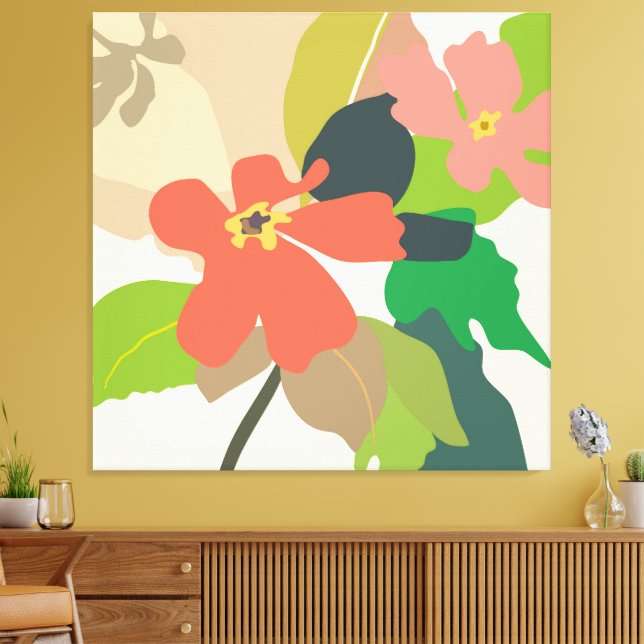 Blumengarten - Farbblöcke Leinwanddruck (Insitu (Wohnzimmer))