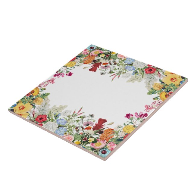 Blumengarten Farbige Blumen Fliese (Seite)