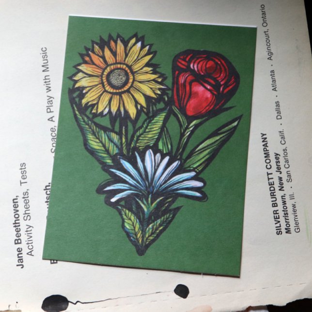 Blumengarten Florist Rose Sonnenblumen und Tulpen Postkarte (Von Creator hochgeladen)