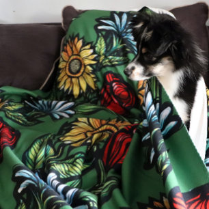 Blumengarten Florist Rose Sonnenblumen und Tulpen Sherpadecke