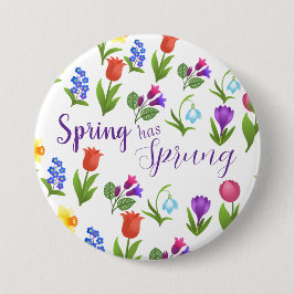 Blumengarten Frühling ist angekommen Button