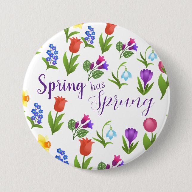 Blumengarten Frühling ist angekommen Button (Vorderseite)