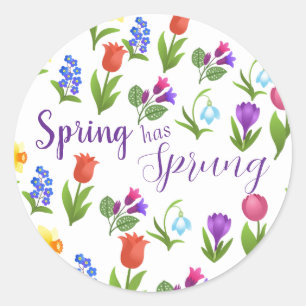Blumengarten Frühling ist da  Runder Aufkleber