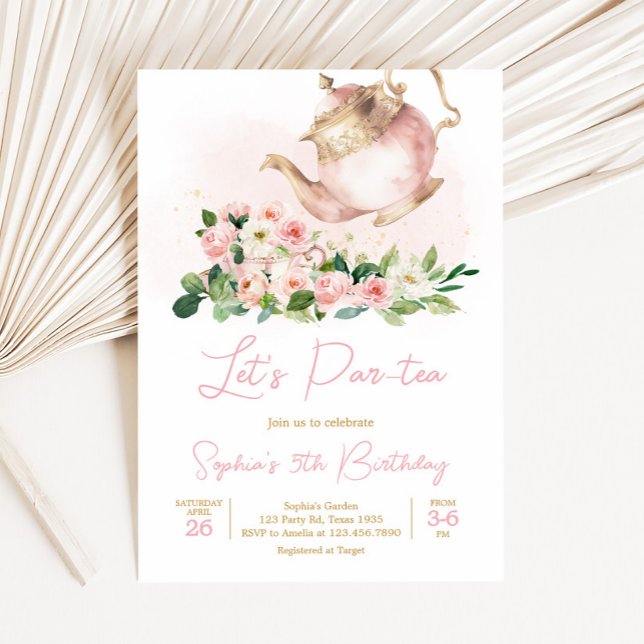 Blumengarten Geburtstagsparty Einladung (Floral Tea Party Birthday Party Invitation)