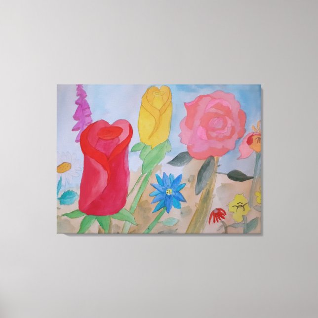 Blumengarten, gekreist, Leinwand (Vorderseite)