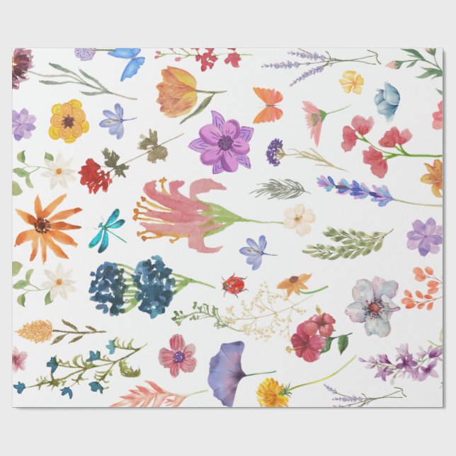 Blumengarten-Geschenkpapier Geschenkpapier (Flach)