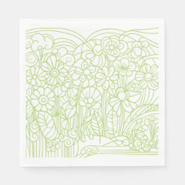 Blumengarten Grün Serviette