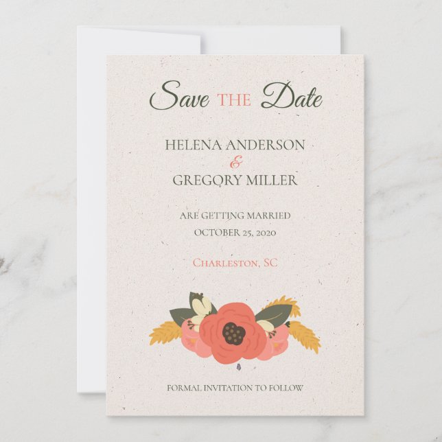 Blumengarten Hochzeit Save The Date (Vorderseite)