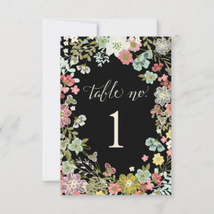 Blumengarten Hochzeitskarten für die Tischnummer