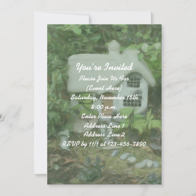 Blumengarten Hütte Malerei Party Einladung (Vorderseite)