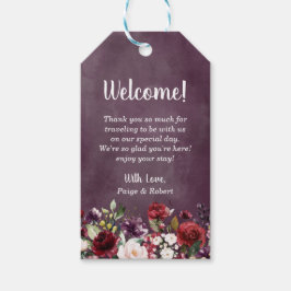 Blumengarten in Burgunder, im Rosa und in der Geschenkanhänger