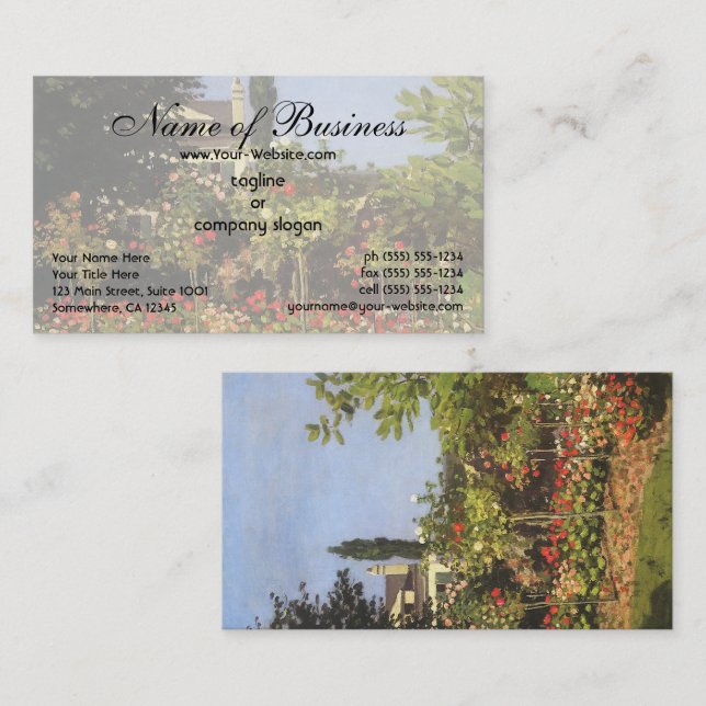 Blumengarten in Sainte-Adresse von Claude Monet Visitenkarte (Vorne/Hinten)