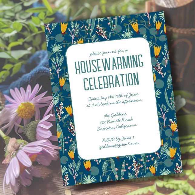 Blumengarten Individuelles PARTY Einladung (Floral Spring Garden Custom HOUSEWARMING PARTY Invitation
)