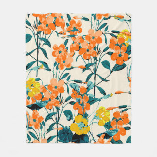 Blumengarten. Kleine Niedliche Florale und Zweigst Fleecedecke