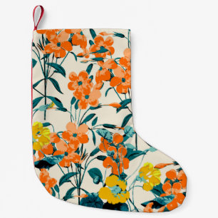 Blumengarten. Kleine Niedliche Florale und Zweigst Kleiner Weihnachtsstrumpf