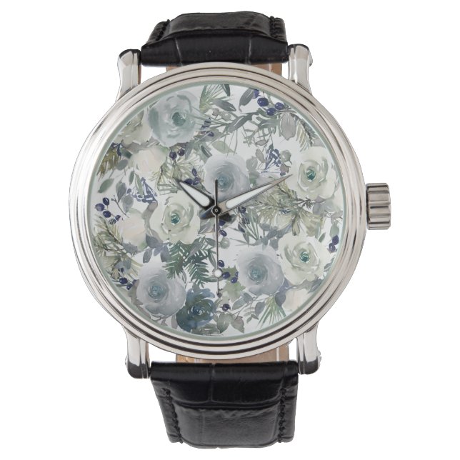 Blumengarten Kunst Armbanduhr (Vorderseite)