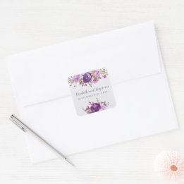 Blumengarten Lila Violettau Quadratischer Aufkleber