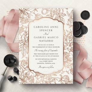Blumengarten Luxuriöse Hochzeit Folieneinladung