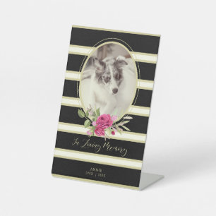 Blumengarten Memorandum Katze Katze Hund Golden & Sockelschild