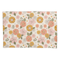 Blumengarten-Muster in Rosa und Orange