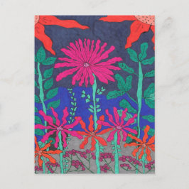 Blumengarten Nachtszene Postkarte