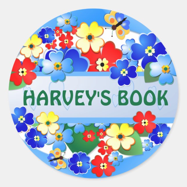 Blumengarten ~ Name Aufkleber (Vorderseite)