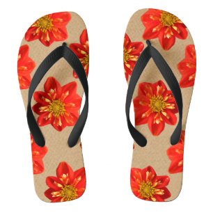 Blumengarten Orange Dahlia Blume Flip Flops
