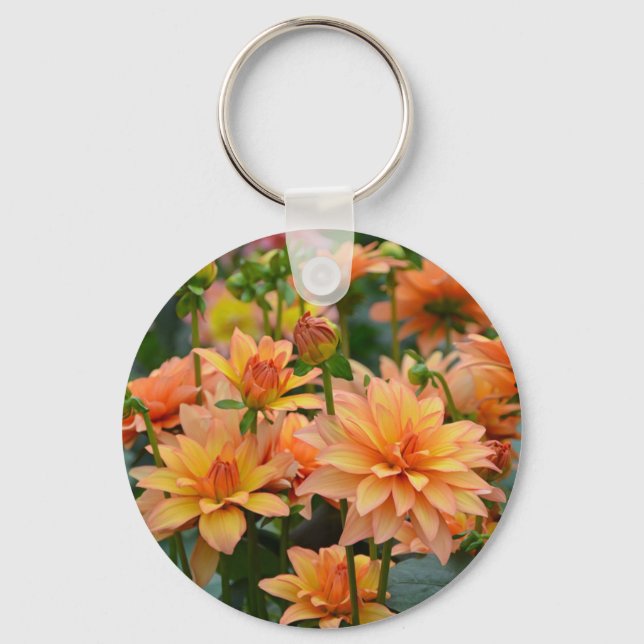 Blumengarten Orange dahlia Schlüsselanhänger (Vorderseite)