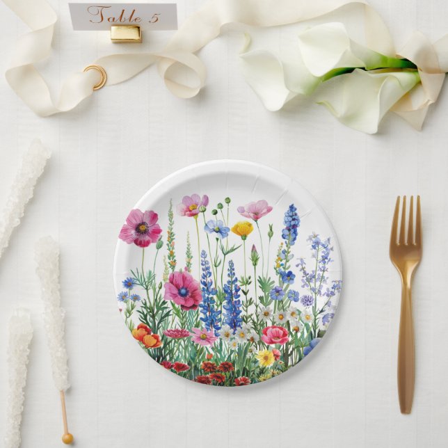 Blumengarten Pappteller (Hochzeit)