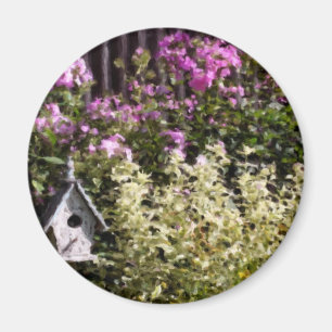 Blumengarten Pastellfarben Gemälde Magnet