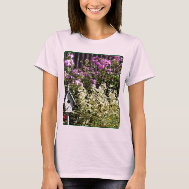Blumengarten Pastellmalerei T-Shirt (Vorderseite)