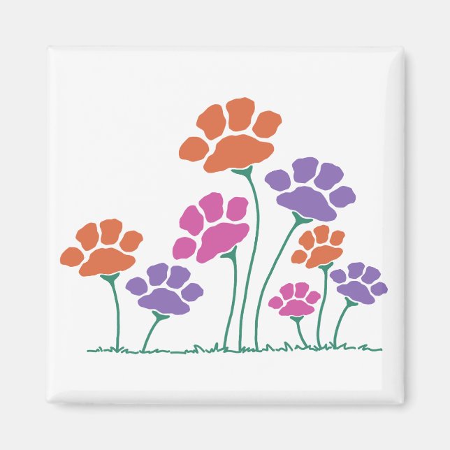 Blumengarten Pawprint Magnet (Vorne)