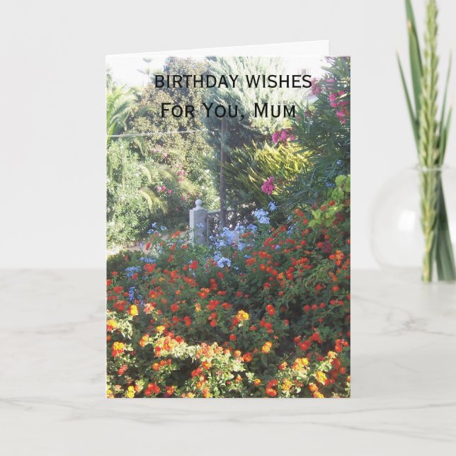 Blumengarten Personalisiert Mutter Geburtstag Karte (Vorderseite)