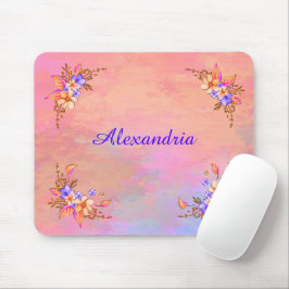 Blumengarten Pink Wasserfarbe Persönlich gestalten Mousepad