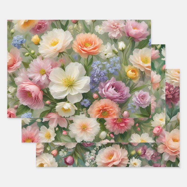 Blumengarten Print Geschenkpapier Set (Set)