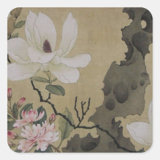 Blumengarten Quadratischer Aufkleber