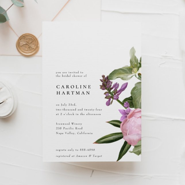 Blumengarten Rosa Grünes Brautparty Einladung (Von Creator hochgeladen)