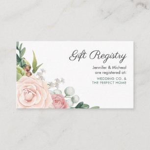 Blumengarten Rose Wreath Wedding Gift Registry Begleitkarte