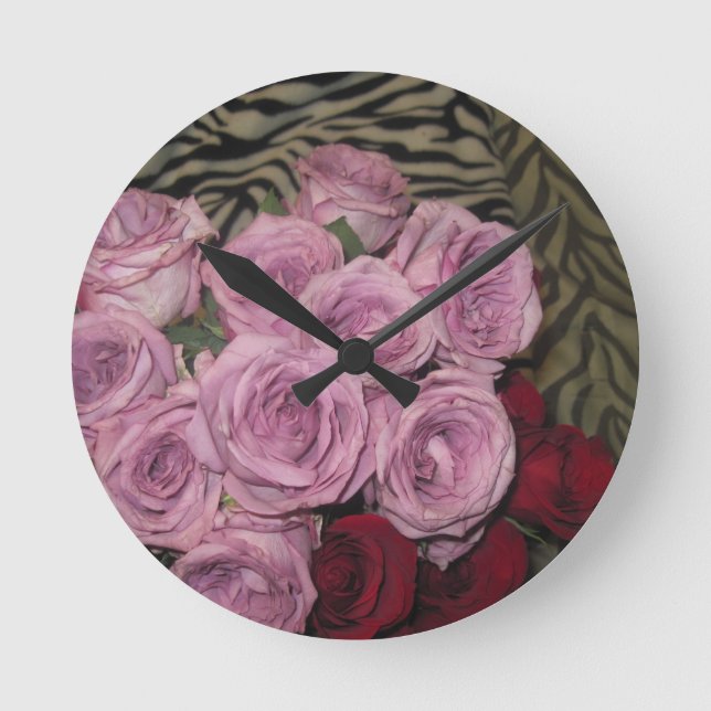 Blumengarten Runde Wanduhr (Vorderseite)