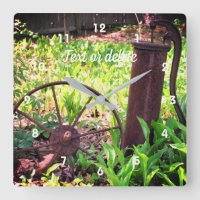 Blumengarten Rusty Wheel und Pump Personalisiert