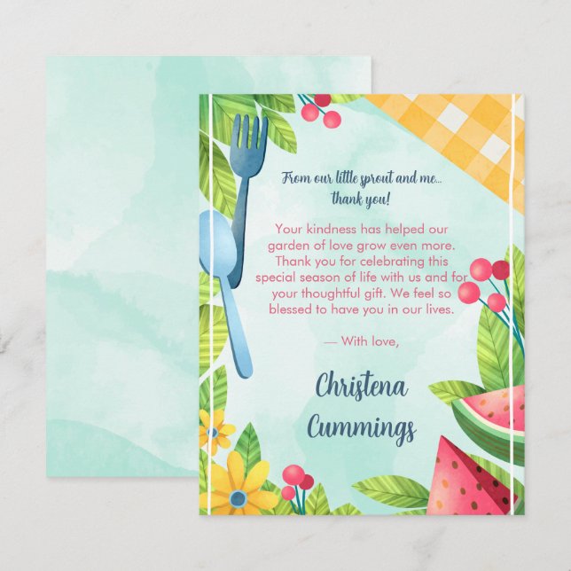 Blumengarten Samen der Liebe Baby Shower Danke sch (Vorne/Hinten)