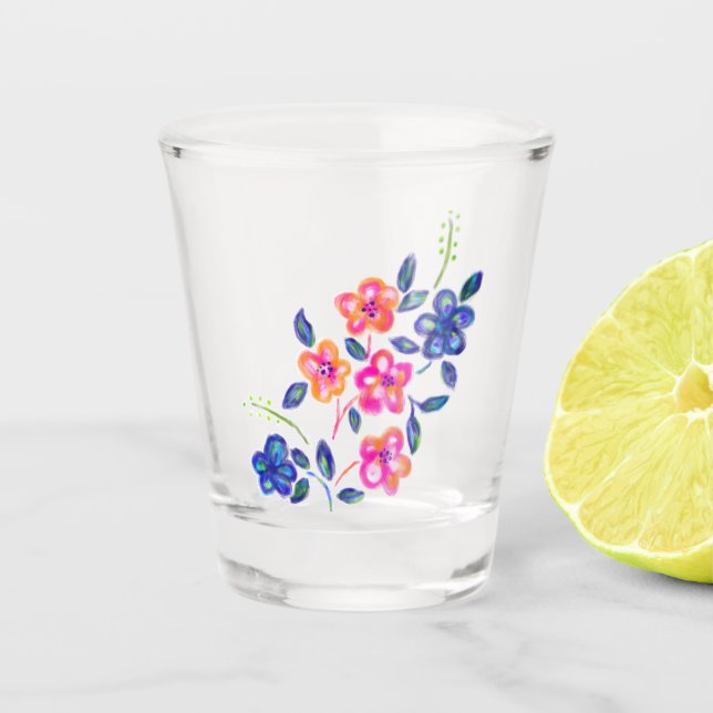 Blumengarten Schnapsglas (Vorderseite)