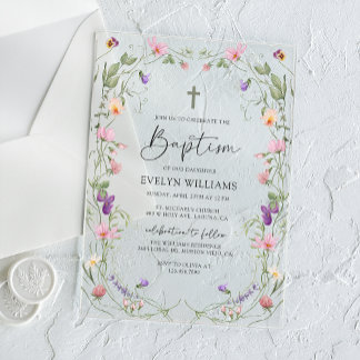 Blumengarten Taufe und Weihnachten Acryleinladungen